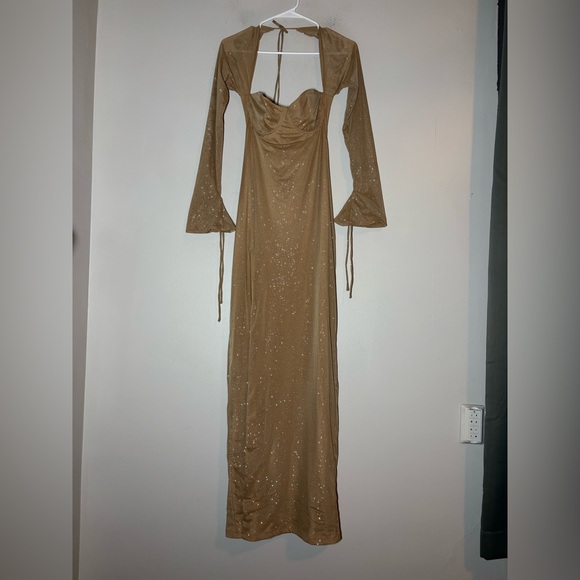 BABYBOO nadia maxi gold dress size M - Picture 2 of 6